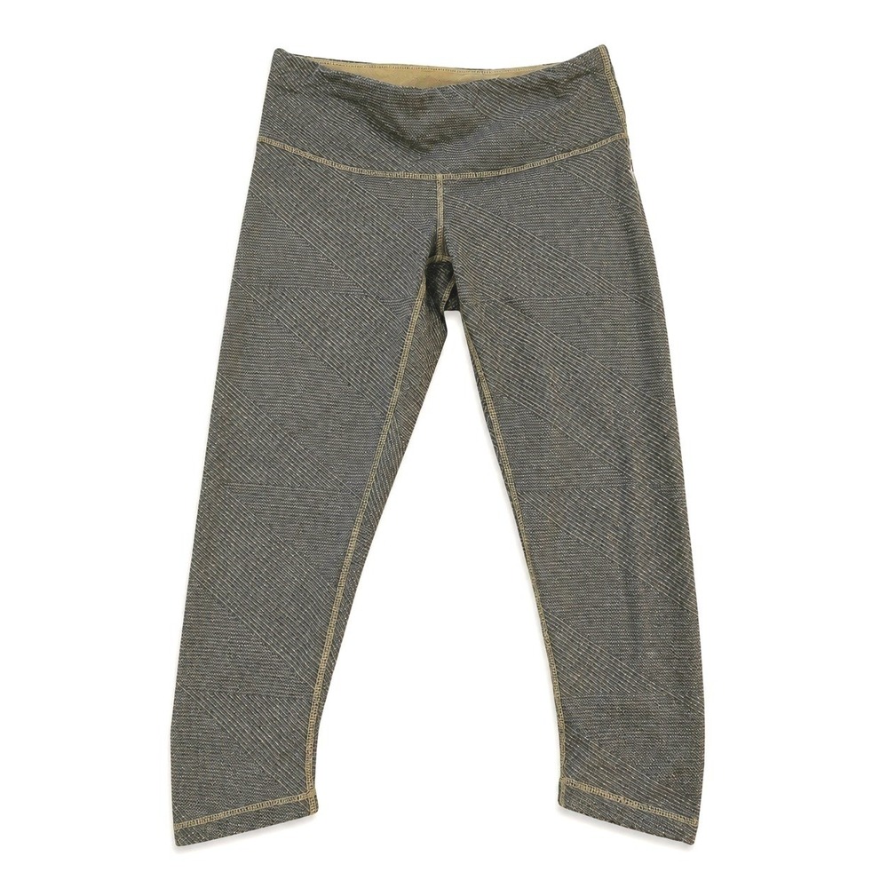 prAna Capri Leggings Women XS Olive Green Crop Yoga Hiking Workout Pants Outdoor